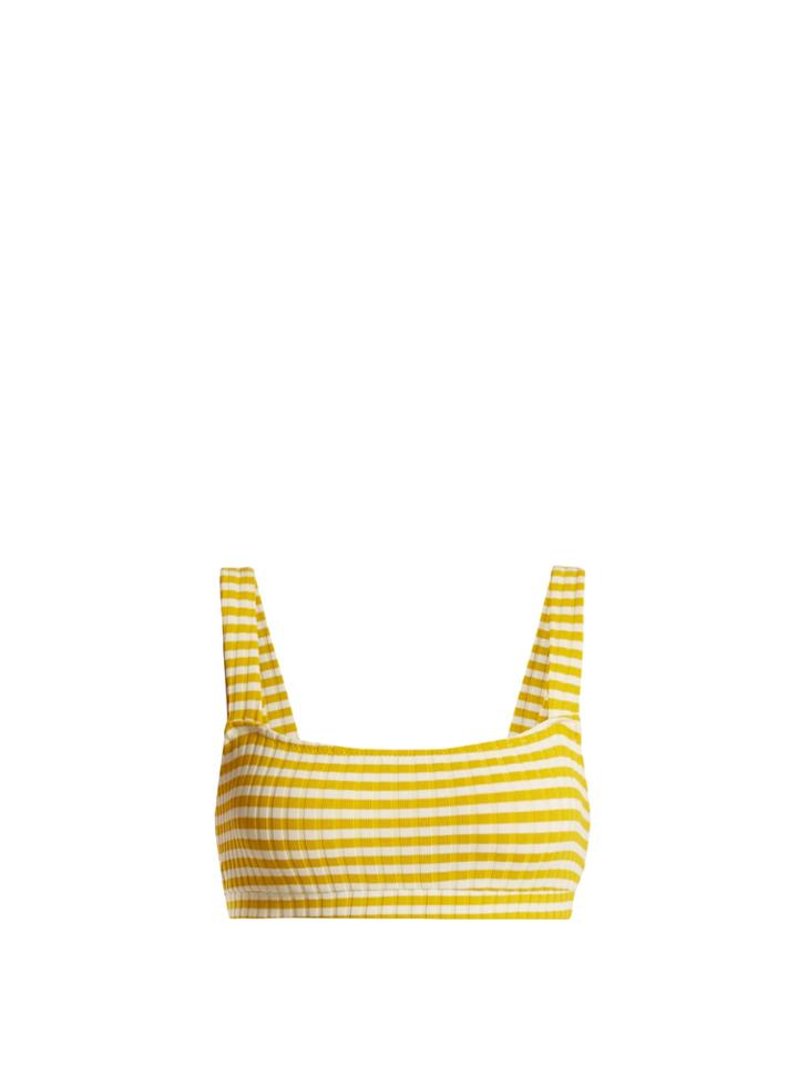 Solid & Striped The Madison Striped Ribbed Bikini Top