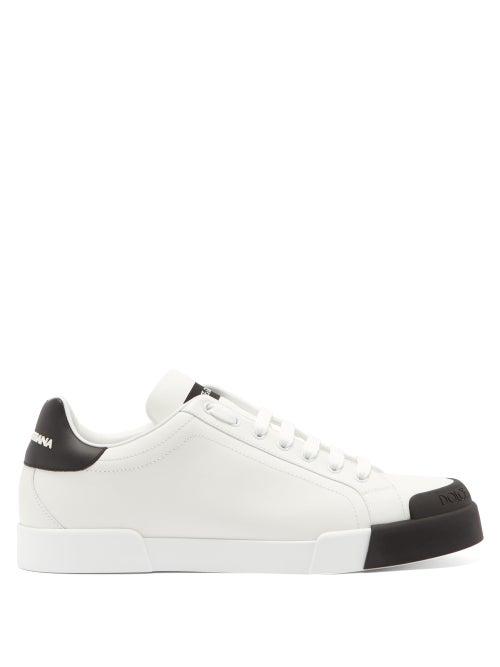 Matchesfashion.com Dolce & Gabbana - Logo-embossed Panelled Leather Trainers - Mens - White Black