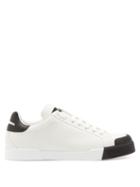 Matchesfashion.com Dolce & Gabbana - Logo-embossed Panelled Leather Trainers - Mens - White Black