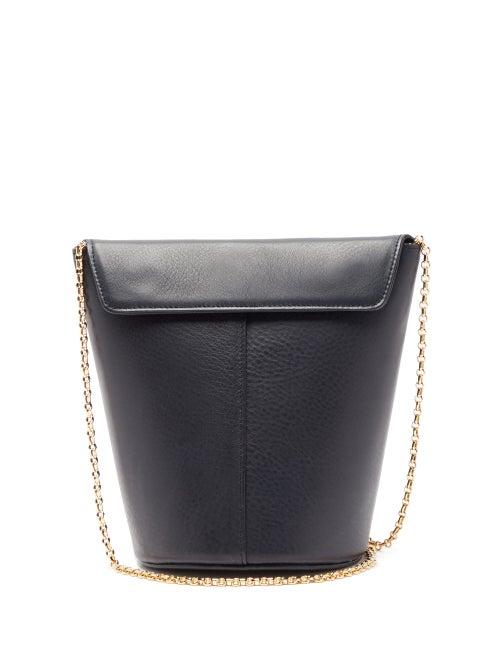 Matchesfashion.com Tsatsas - Olive Grained-leather Bucket Bag - Womens - Navy