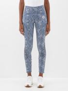 Adidas By Stella Mccartney - Truepace High-rise Printed-jersey Leggings - Womens - Blue White