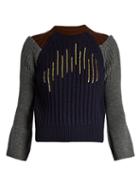 Kolor Flared-cuff Sequin-embellished Wool Sweater