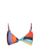 Matchesfashion.com Mara Hoffman - Carla Knot Detail Striped Bikini Top - Womens - Black Multi