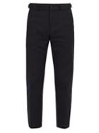 Matchesfashion.com Burberry - Tailored Cotton Blend Trousers - Mens - Navy