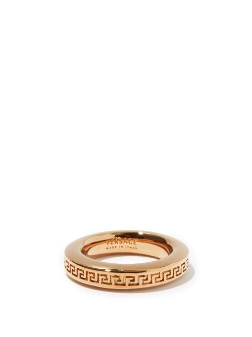 Matchesfashion.com Versace - Greco-engraved Metal Ring - Womens - Gold