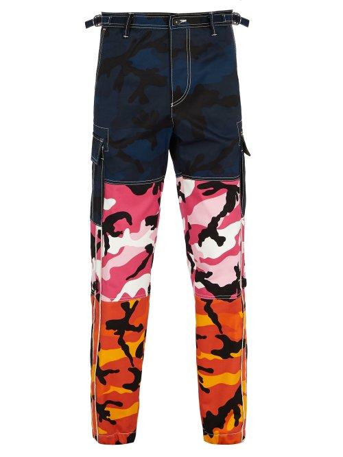 Matchesfashion.com Valentino - Camouflage Print Panelled Trousers - Mens - Multi