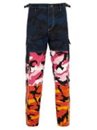 Matchesfashion.com Valentino - Camouflage Print Panelled Trousers - Mens - Multi