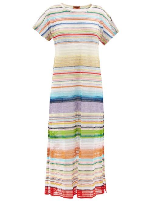 Missoni - Striped Knit Coverup Dress - Womens - Multi