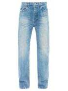 Balenciaga - Distressed Straight-leg Jeans - Womens - Light Denim