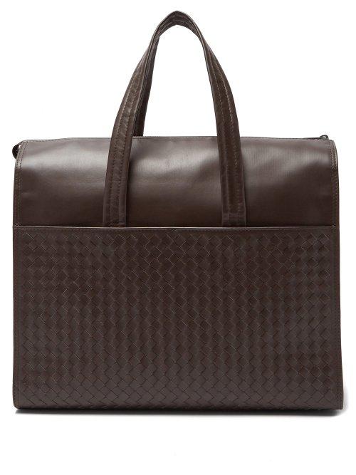 Matchesfashion.com Bottega Veneta - Intrecciato Leather Holdall - Mens - Brown