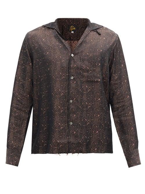 Matchesfashion.com Needles - Raw-hem Jacquard Shirt - Mens - Brown