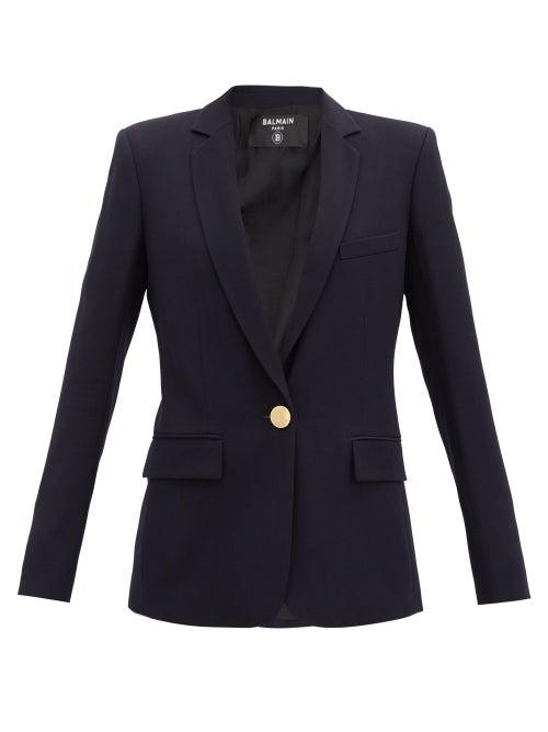 Matchesfashion.com Balmain - Serge Single-breasted Jacket - Womens - Navy
