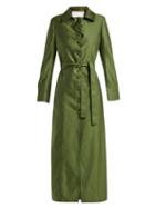 Matchesfashion.com Giuliva Heritage Collection - Aida Wool And Silk Blend Midi Dress - Womens - Green