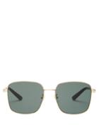 Matchesfashion.com Gucci - Square Metal Sunglasses - Womens - Gold