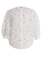 Jupe By Jackie Agrigan Floral-embroidered Cotton Blouse