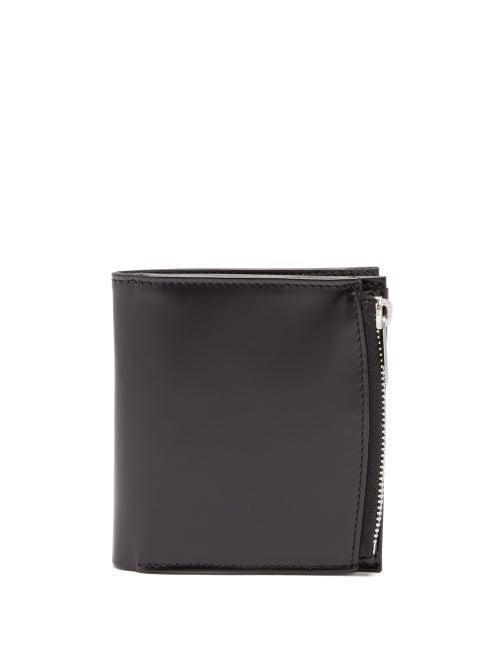 Matchesfashion.com Maison Margiela - Bar Tacked Leather Bi Fold Wallet - Mens - Black