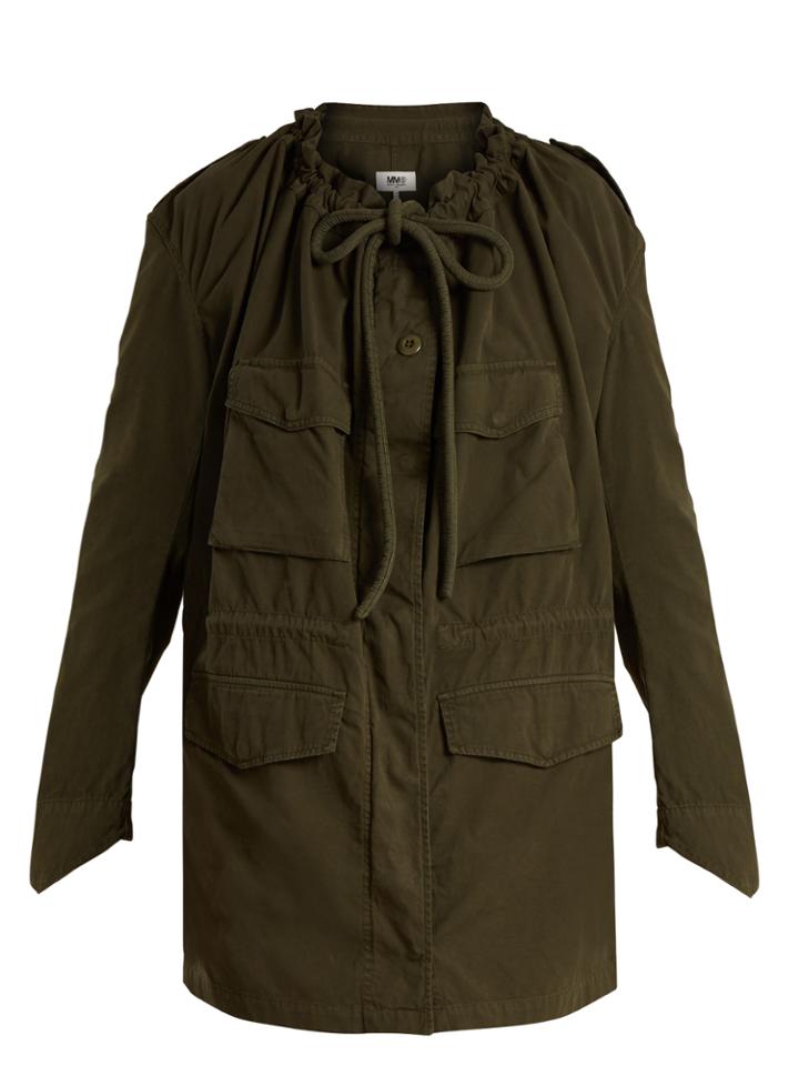 Mm6 By Maison Margiela Drawstring-collar Stretch-cotton Parka