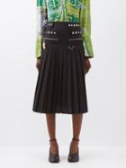 Chopova Lowena - Ocean Pleated Cotton Midi Skirt - Womens - Black