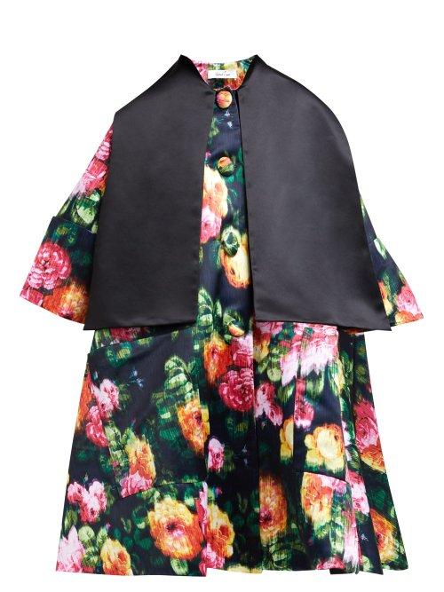 Matchesfashion.com Richard Quinn - Floral Print A Line Opera Coat - Womens - Black Multi