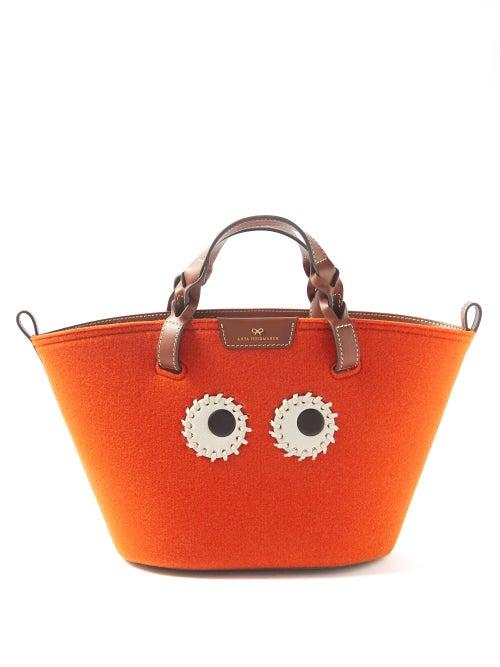 Anya Hindmarch - Eyes Small Felt Tote Bag - Womens - Orange