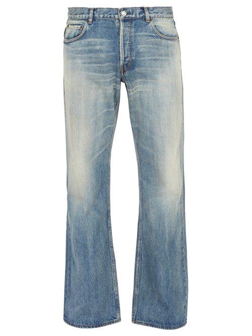 Matchesfashion.com Balenciaga - Distressed Relaxed Jeans - Mens - Blue