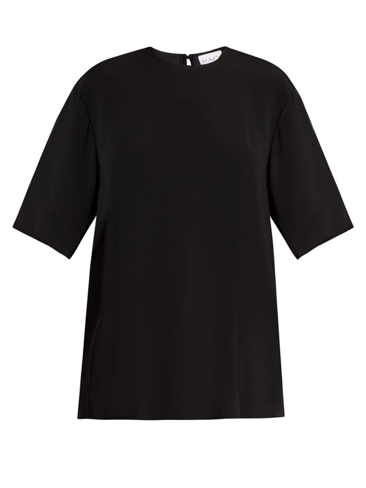 Raey Raw-edge Short-sleeve Crepe Top