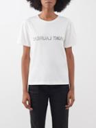 Saint Laurent - Reverse-logo Cotton-jersey T-shirt - Womens - White