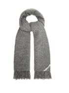 Matchesfashion.com Acne Studios - Logo Ribbon Wool Scarf - Mens - Grey