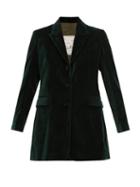 Matchesfashion.com Giuliva Heritage Collection - Karen Single Breasted Velvet Blazer - Womens - Green