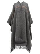 Matchesfashion.com Brunello Cucinelli - Oversized Cashmere, Mohair And Alpaca Blend Poncho - Womens - Grey Multi