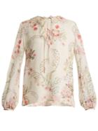 Giambattista Valli Lily Of The Valley-print Silk-georgette Blouse