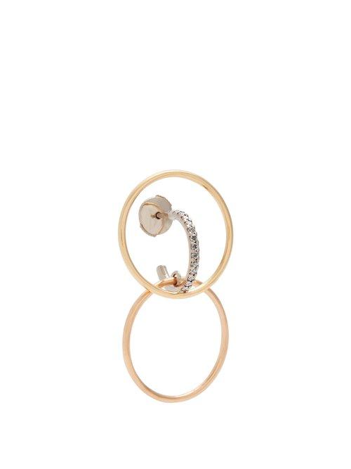 Matchesfashion.com Charlotte Chesnais Fine Jewellery - Galilea Small Diamond & Gold Single Earring - Womens - Gold