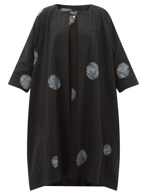 Matchesfashion.com Eskandar - Scattered Disc Shibori-dyed Cotton Jacket - Womens - Black White