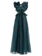 Matchesfashion.com Zimmermann - Ladybeetle Ruffled Linen-blend Dress - Womens - Dark Blue