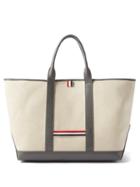 Thom Browne - Tricolour And Leather-trim Canvas Tote - Mens - Beige