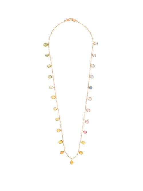 Matchesfashion.com Bibi Van Der Velden - Rainbow Sapphire & 18kt Rose-gold Necklace - Womens - Rose Gold