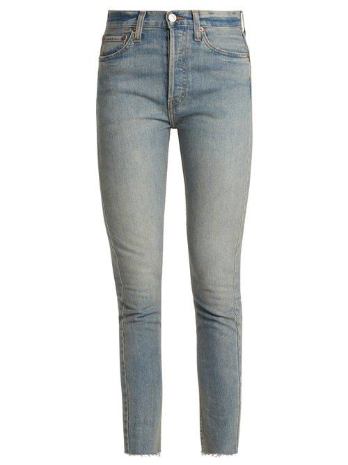 Matchesfashion.com Re/done Originals - High Rise Skinny Cropped Jeans - Womens - Light Denim