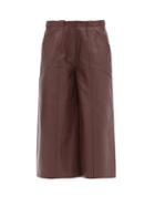 Ladies Rtw Petar Petrov - Gin Low-rise Leather Culottes - Womens - Dark Brown