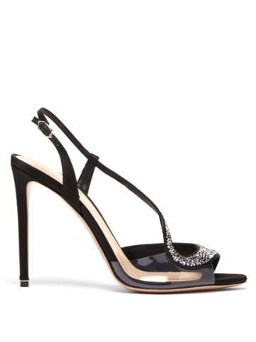 Matchesfashion.com Nicholas Kirkwood - S Crystal Embellished Slingback Leather Sandals - Womens - Black Silver