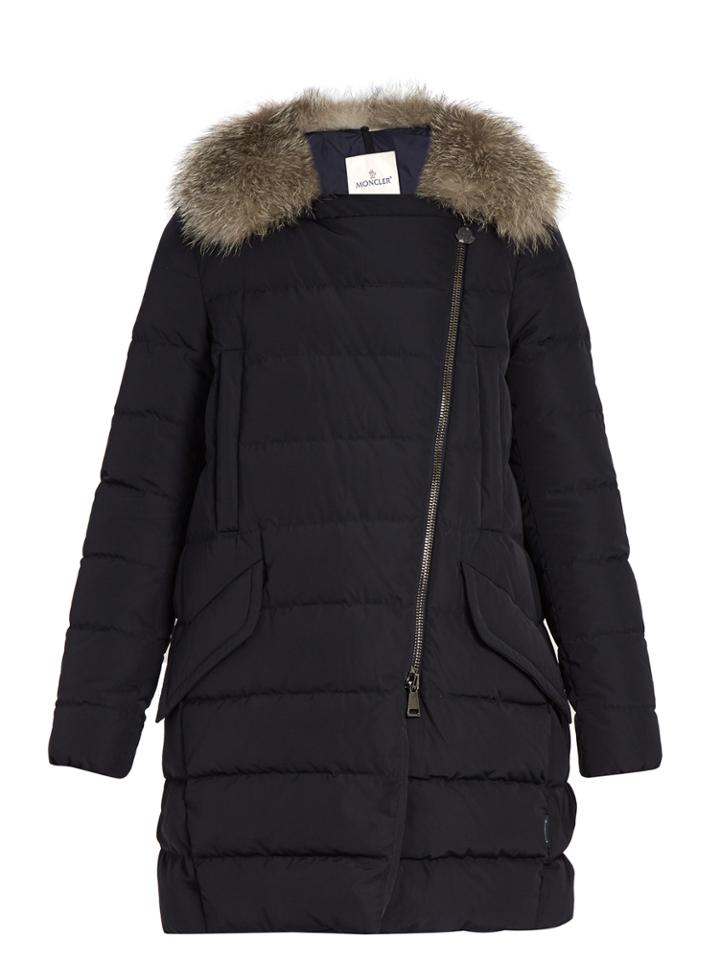 Moncler Metrodora Fur-trimmed Quilted Down Coat