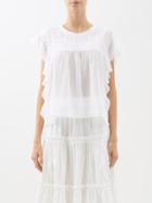 Isabel Marant Toile - Layona Pintucked Cotton-voile Top - Womens - White