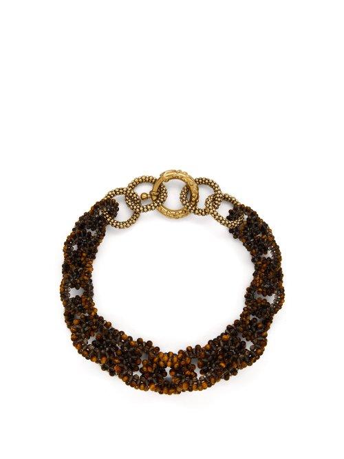 Matchesfashion.com Rosantica By Michela Panero - Carramato Short Beaded Necklace - Womens - Brown