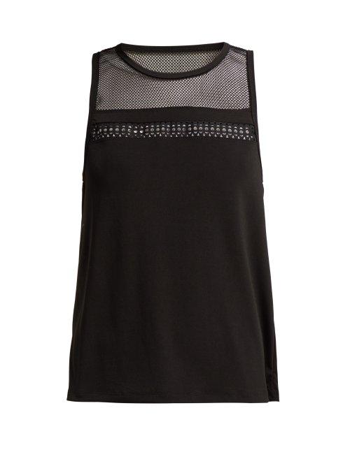 Matchesfashion.com Track & Bliss - Eyes On Me Laser Cut Performance Tank Top - Womens - Black