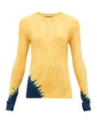 Matchesfashion.com Proenza Schouler - Tie-dye Rib-knitted Sweater - Womens - Yellow Print