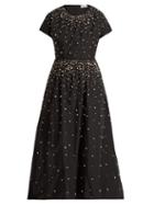 Matchesfashion.com Redvalentino - Pearl Embellished Taffeta Dress - Womens - Black