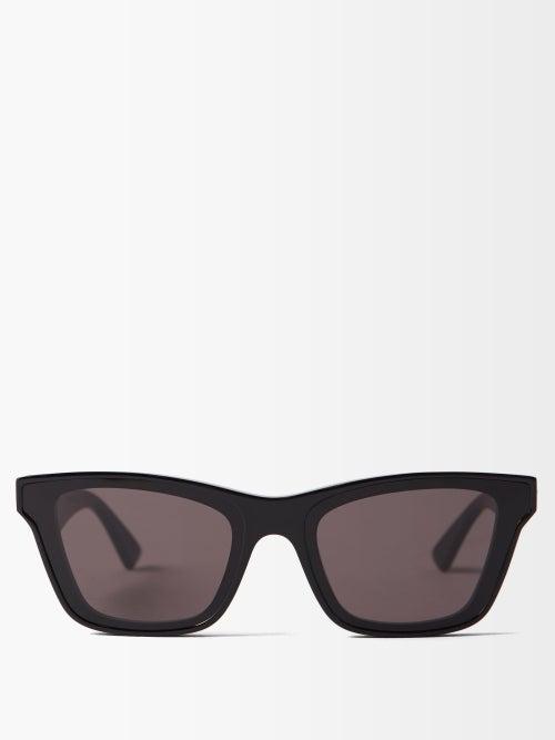 Bottega Veneta - D-frame Acetate Sunglasses - Mens - Black Grey