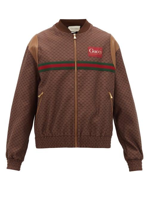 Matchesfashion.com Gucci - Gg-jacquard Canvas Bomber Jacket - Mens - Brown