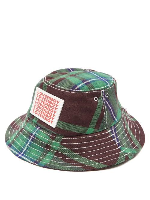 Matchesfashion.com Charles Jeffrey Loverboy - Logo-patch Tartan Twill Bucket Hat - Womens - Green Multi