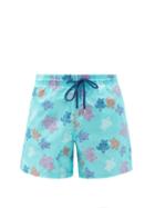 Matchesfashion.com Vilebrequin - Moorea Turtle-print Recycled-fibre Swim Shorts - Mens - Blue Multi