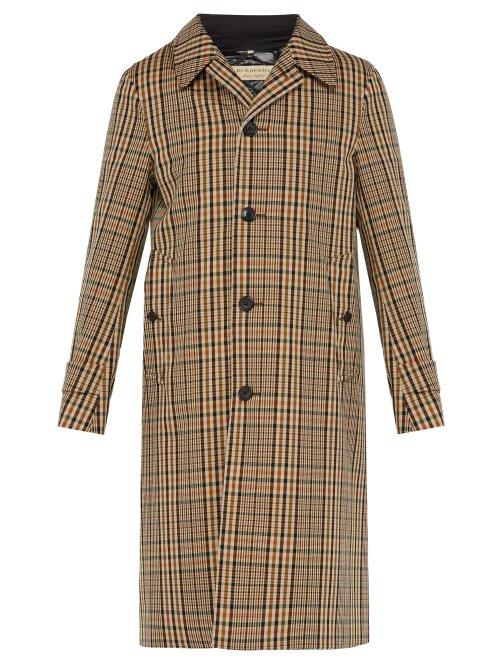 Matchesfashion.com Burberry - Lenthorne Checked Twill Overcoat - Mens - Camel